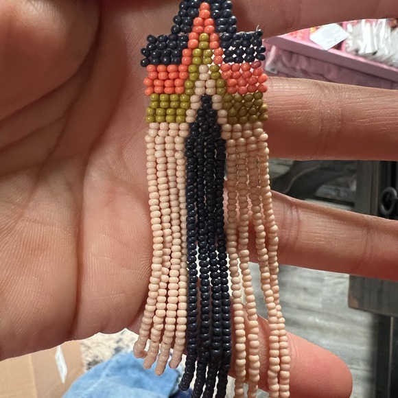 Colorful Beaded Drop Earrings - Picture 4 of 4